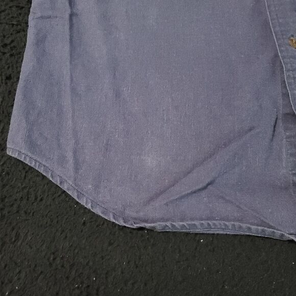 Chaps Ralph Lauren Button Up Mens Shirt Blue Size Medium Cotton Blend Pockets - Picture 11 of 12
